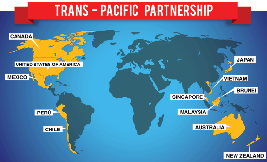 TPP成員分布圖