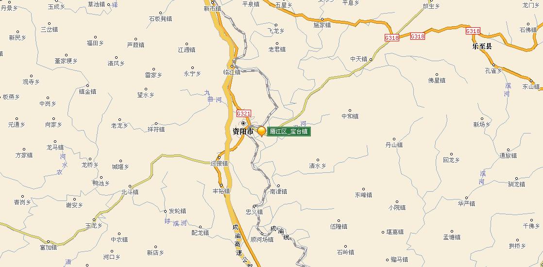 寶台鎮在四川省資陽市地理位置