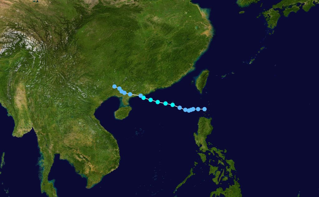 2002年第18號颱風“黑格比”路徑圖