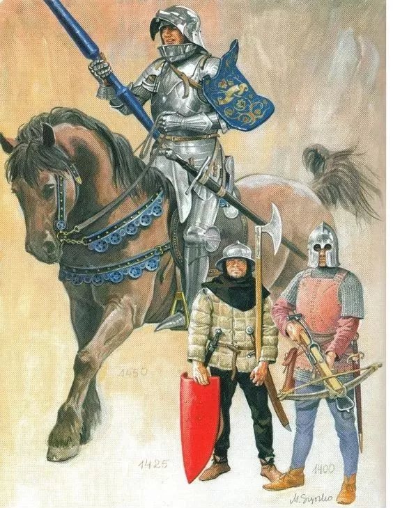 一名憲兵騎士和他連隊里的步兵