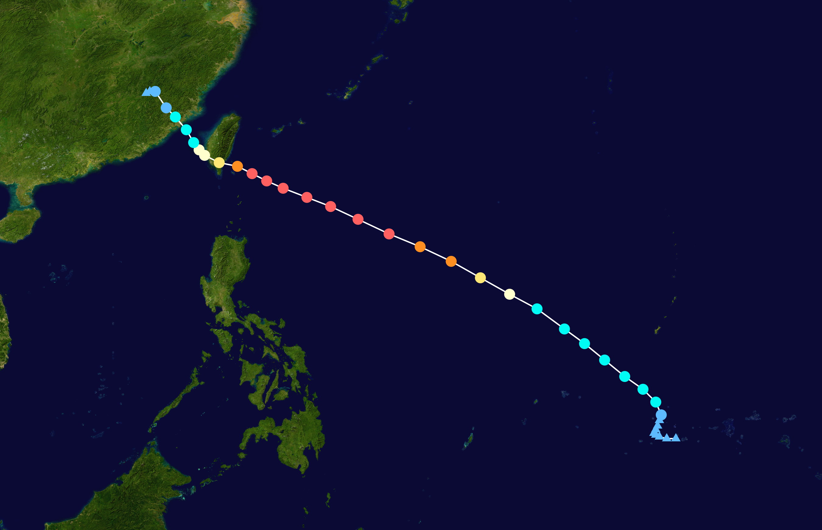 超強颱風尼伯特 路徑圖