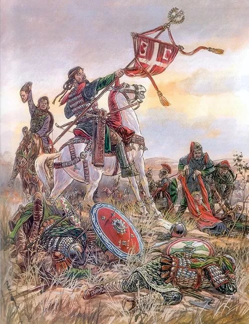 曼奇刻爾特戰後 一名奪取拜占庭軍旗的塞爾柱騎兵
