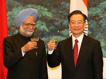 溫家寶總理與印度總理辛格