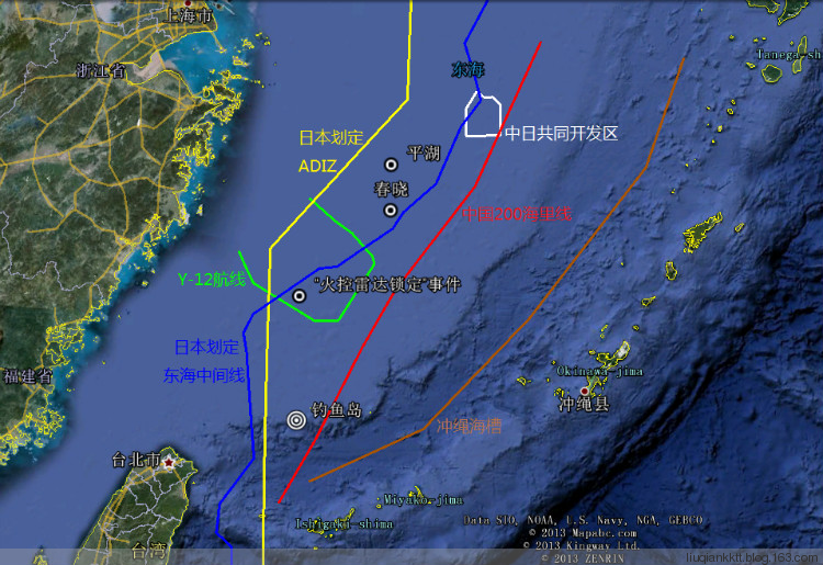 沖繩海槽劃線