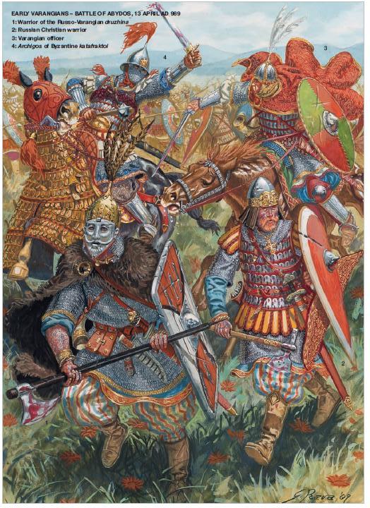 989年北歐衛隊正在幫助巴西爾二世打內戰，首次大規模集群登場