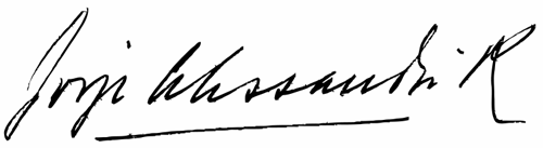 豪爾赫·亞歷山德里·羅德里格斯的親筆簽名