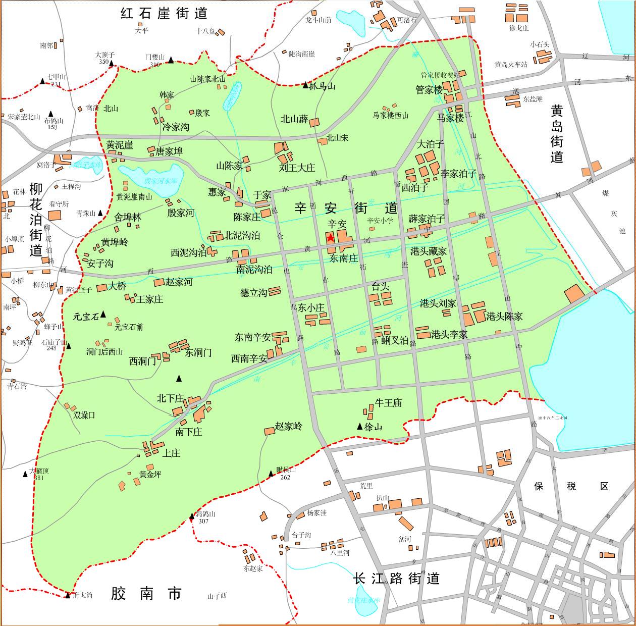 辛安街道轄區內村居地理位置