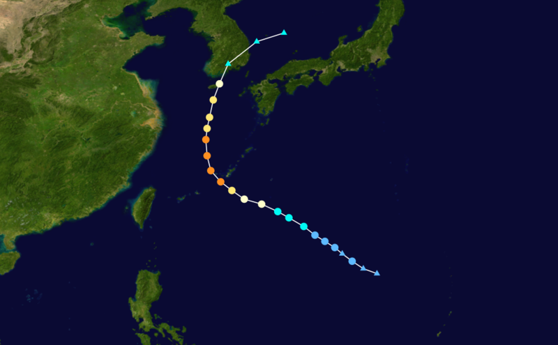 2007年颱風“百合”路徑圖