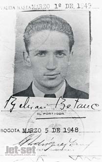 貝利薩里奧·貝坦庫爾的簽名照（1948年3月）
