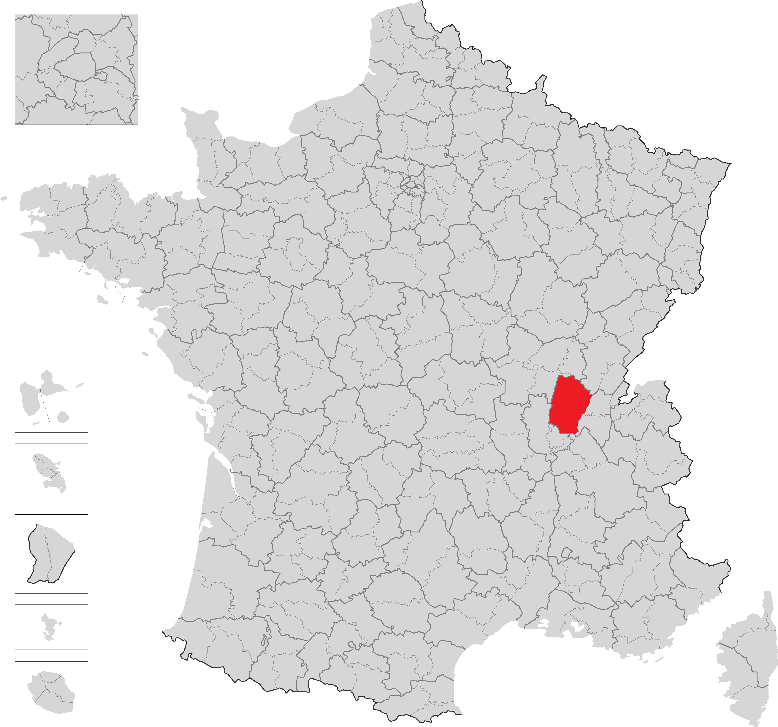 布雷斯地區布爾格地區在法國的位置