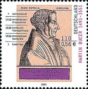 德國 2001馬丁·布塞爾去世450年紀念郵票