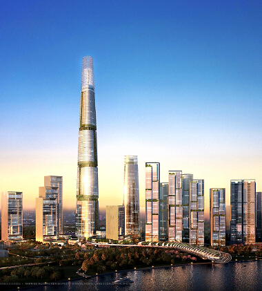 南寧市第一高樓天譽東協塔，高度為528米。