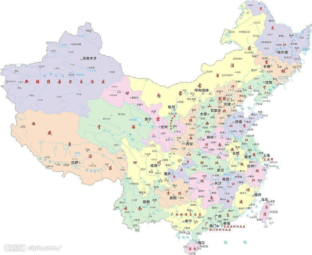 中國省份圖