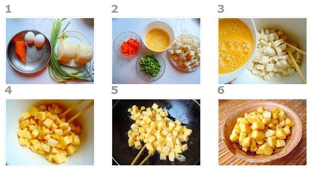 炒黃金饅頭丁（步驟1-6）