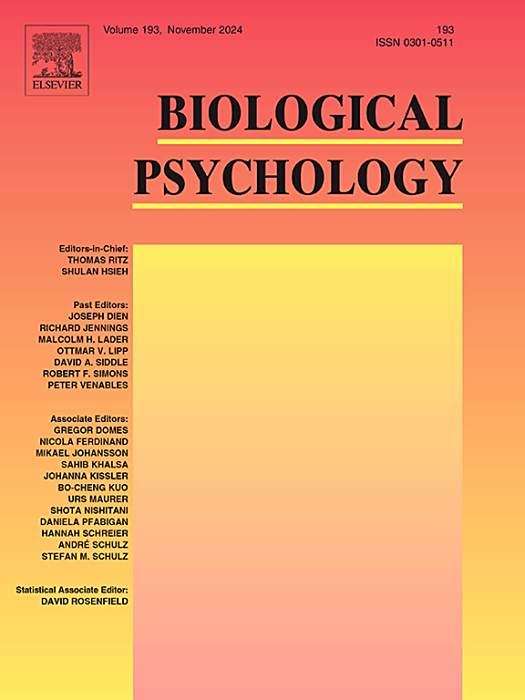 Biological Psychology(關於心理狀態和過程的神經、內分泌、免疫和其他生理方面的原創科學論文期刊) Biological Psychology(關於心理狀態和過程的神經、內分泌、免疫和其他生理方面的原創科學論文期刊)