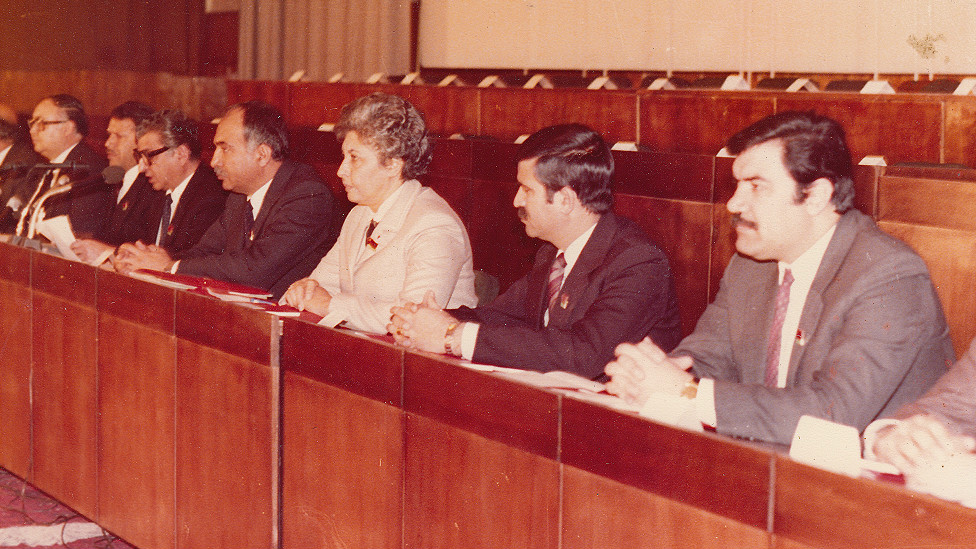 卡爾邁勒時代黨的領導層：左三為卡爾邁勒，右一為納吉布拉