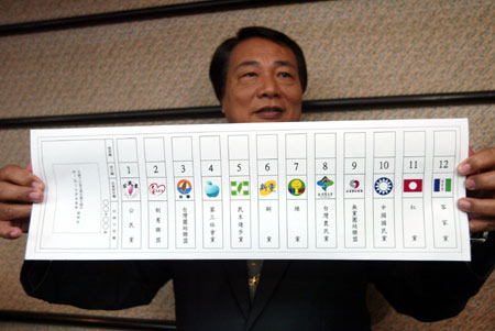 台灣第一張政黨票票樣