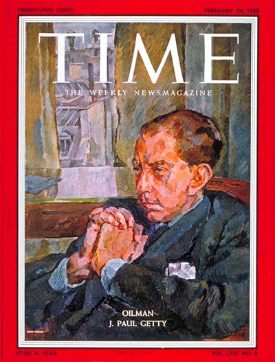《時代周刊》封面保羅·格蒂的畫像