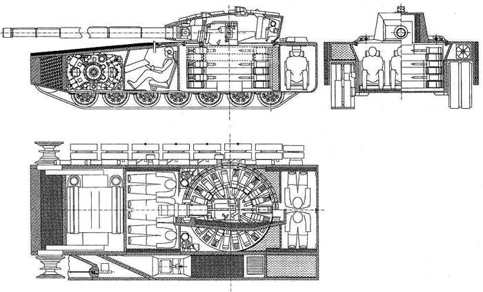 T-14主戰坦克j結構剖視線圖