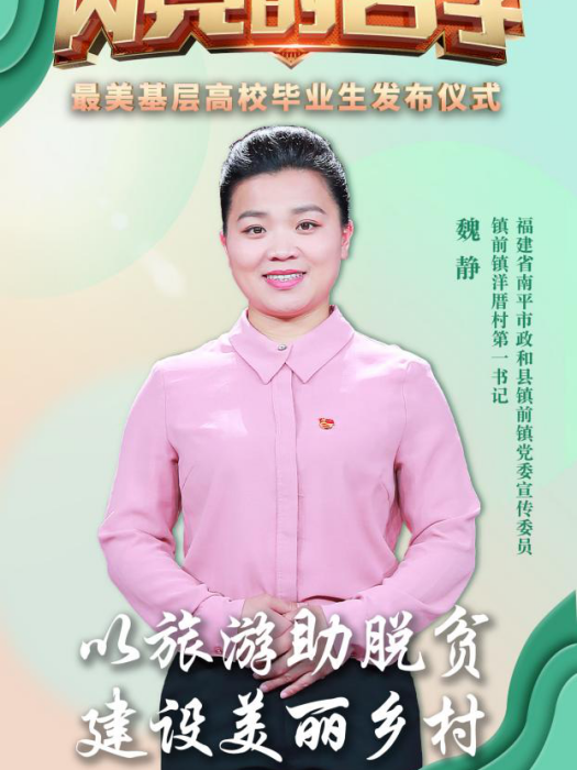 魏靜(福建省南平市政和縣鎮前鎮黨委宣傳委員) 魏靜(福建省南平市政和縣鎮前鎮黨委宣傳委員)