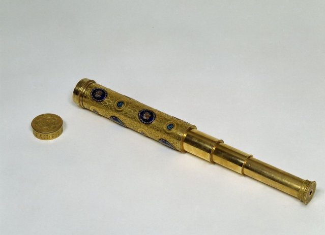 18世紀銅鍍金嵌琺瑯望遠鏡