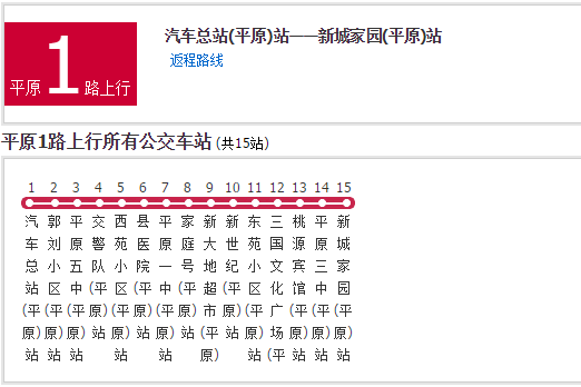 平原公交1路 平原公交1路