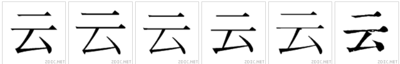 中國大陸-中國台灣-中國香港-日本-韓國-舊字形對比圖
