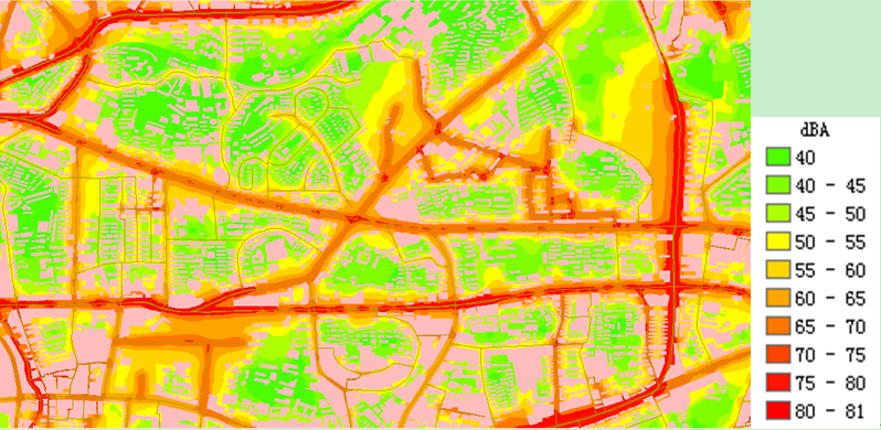 廣州市環市東路東風路區域交通噪聲地圖