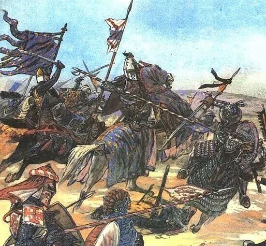 衝鋒擊垮突厥騎兵的十字軍騎士
