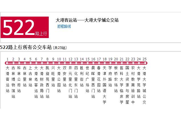 天津公交522路 天津公交522路