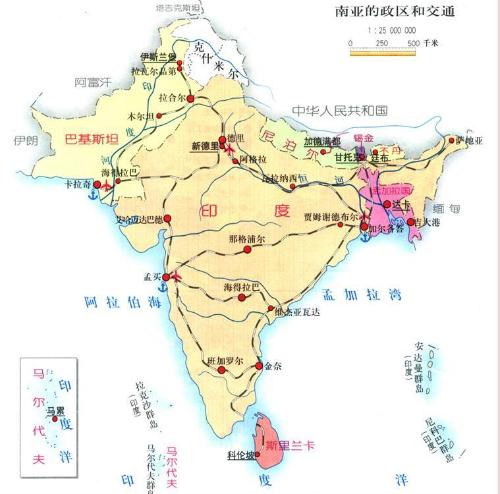 南亞地圖