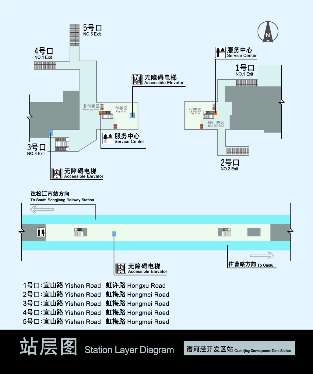 漕河涇開發區捷運站站層圖