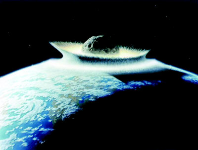 近地小行星撞擊地球想像圖