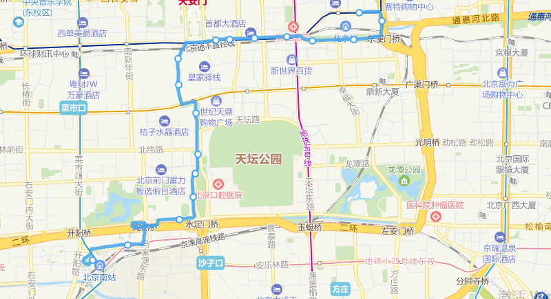 北京公交20路線路走向圖
