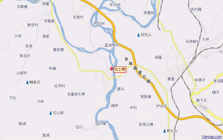 曲江區白土鎮地圖