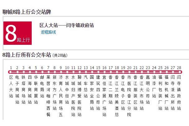 聊城公交8路 聊城公交8路