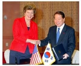2009年，韓外交部長柳明桓與美駐韓大使Kathleen