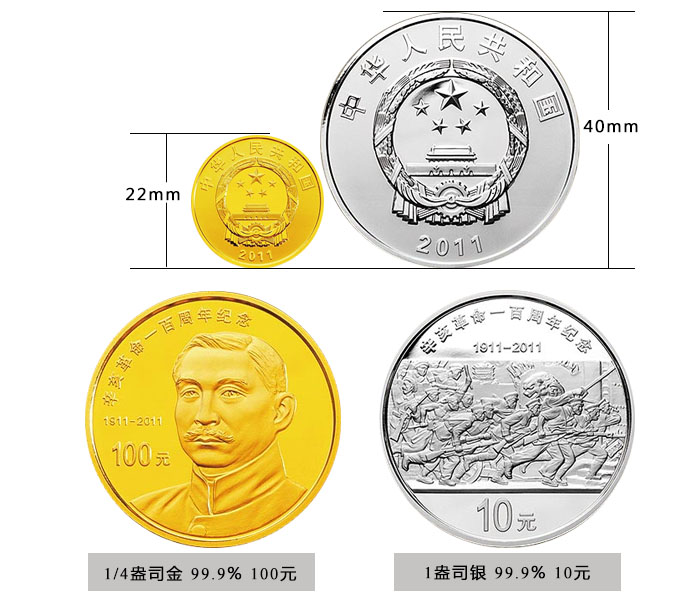 辛亥革命100周年金銀紀念幣