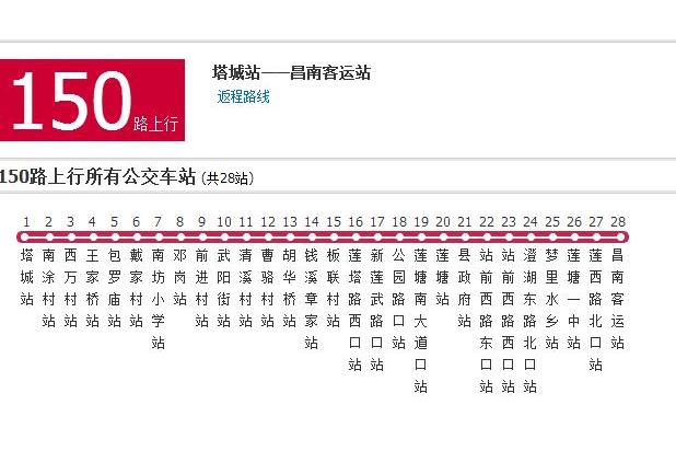 南昌公交150路 南昌公交150路