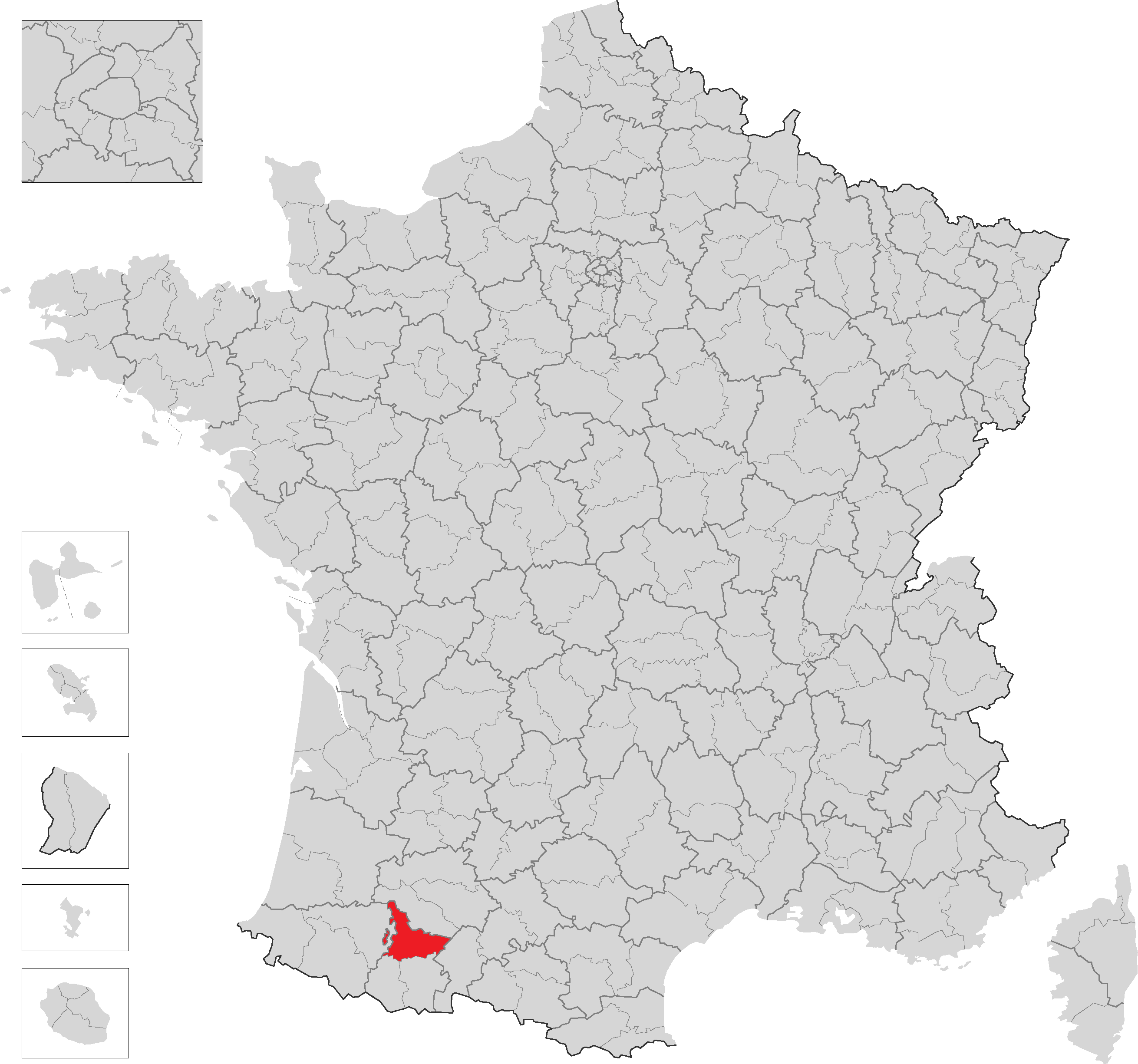塔布地區在法國的位置