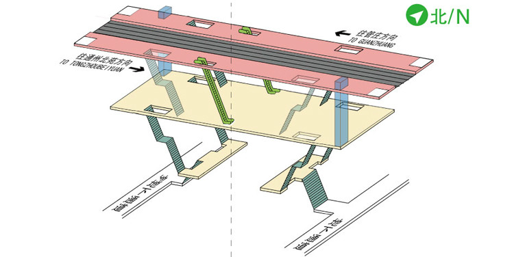 八里橋站站內立體圖