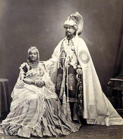 1860年忠格·巴哈杜爾和第二個妻子在一起