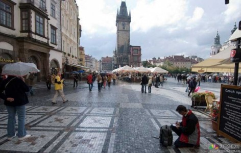 雨中的瓦茨拉夫廣場