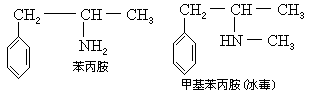 苯丙胺和甲基苯丙胺（病毒）化學結構