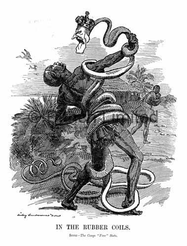 利奧波德二世如同毒蛇一樣纏繞著剛果人民