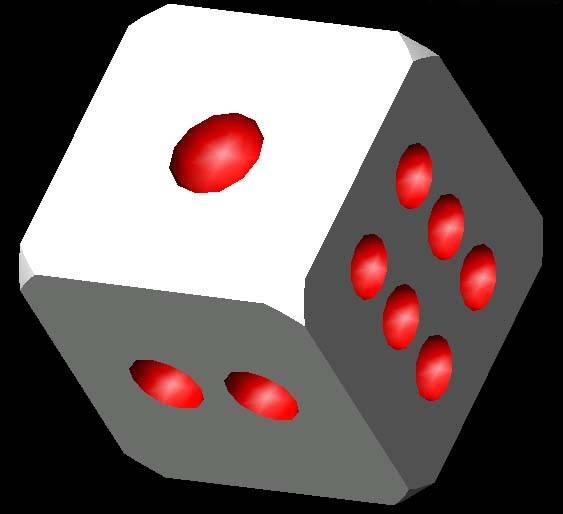 布爾運算練習模型:骰子