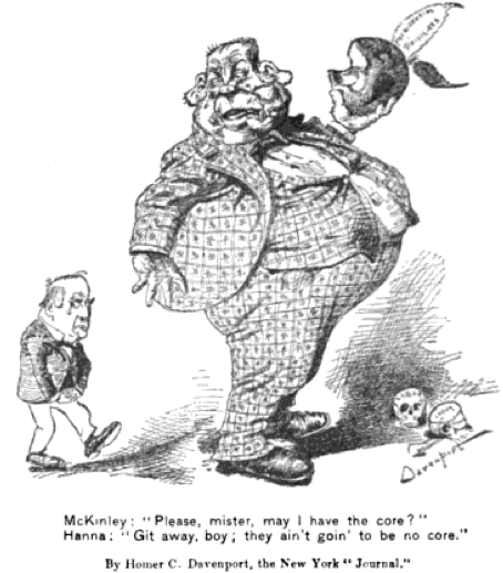 1896年漫畫，漢納指使揮麥金萊
