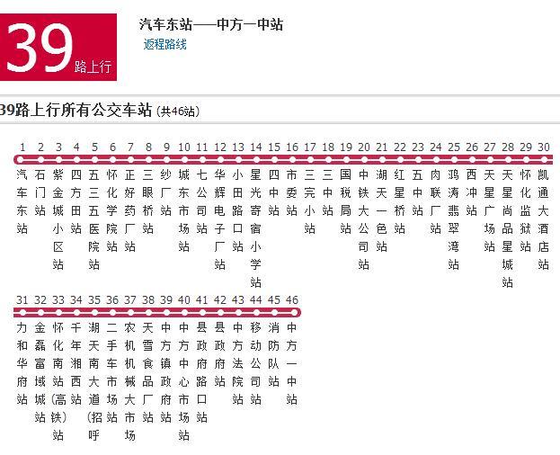 懷化公交39路 懷化公交39路