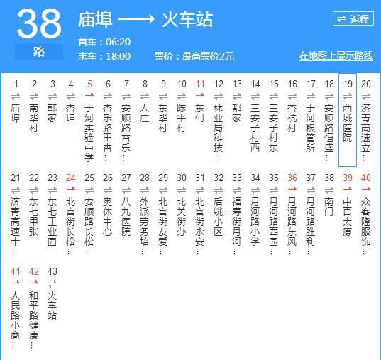 濰坊公交38路 濰坊公交38路