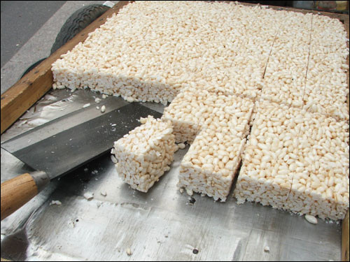 炒米糖製作過程